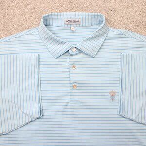 Peter Millar Polo Shirt Mens XL Blue Summer Comfort Crafty Performance S/S